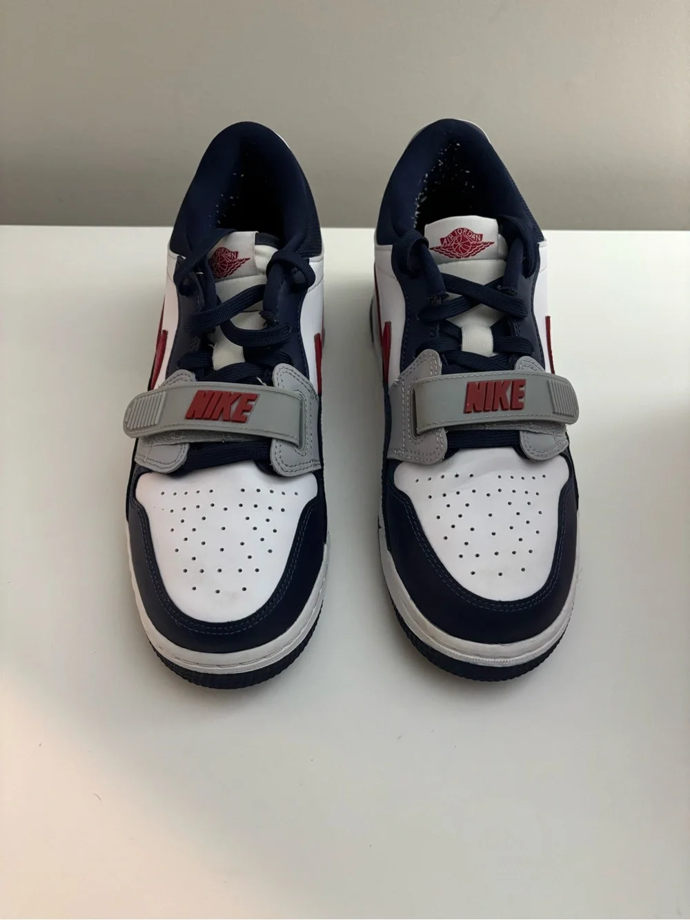 Nike Kids Sneakers in White, Navy & Red with Grey Strap
